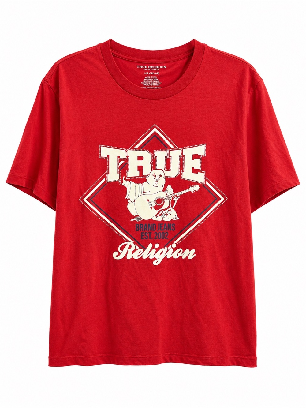 True Religion Bright Red Buddha Logo NWOT